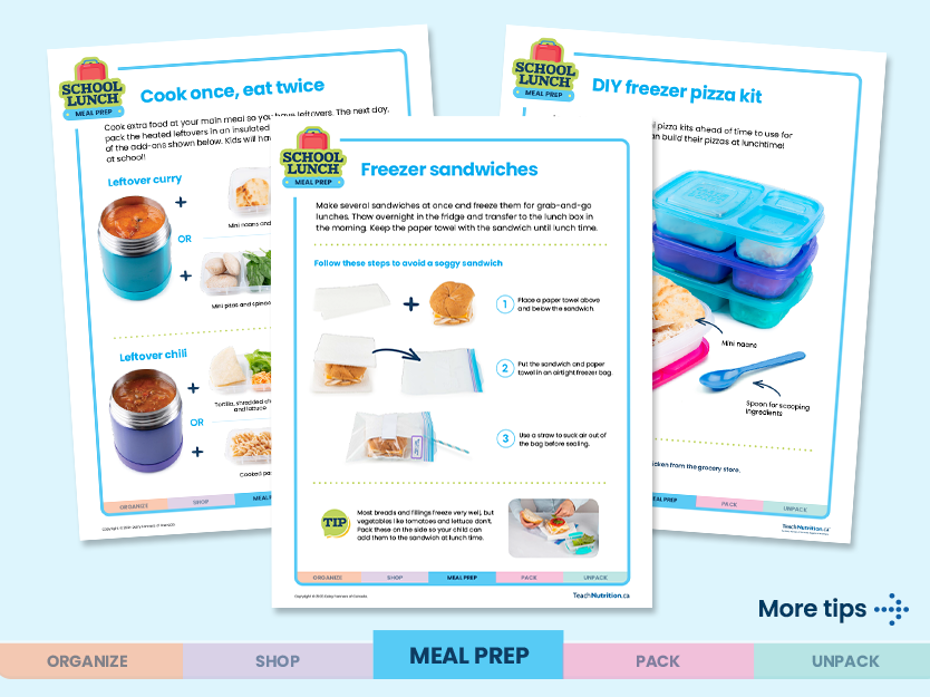  School lunch meal prep cook once, eat twice, DIY freezer pizza kit and freezer sandwiches 