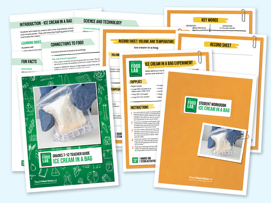 Ice cream in a bag  - Food lab program - Instructions and activities 7-12 - STEM 