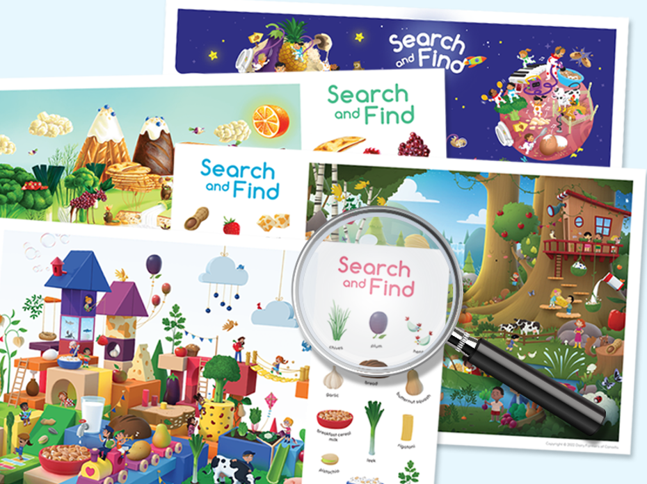 Search and find games with foods